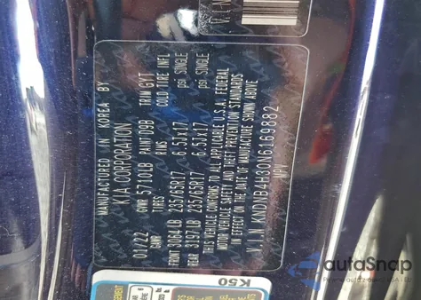 2022 Kia Carnival Lx from USA, damaged, VIN KNDNB4H30N6169882